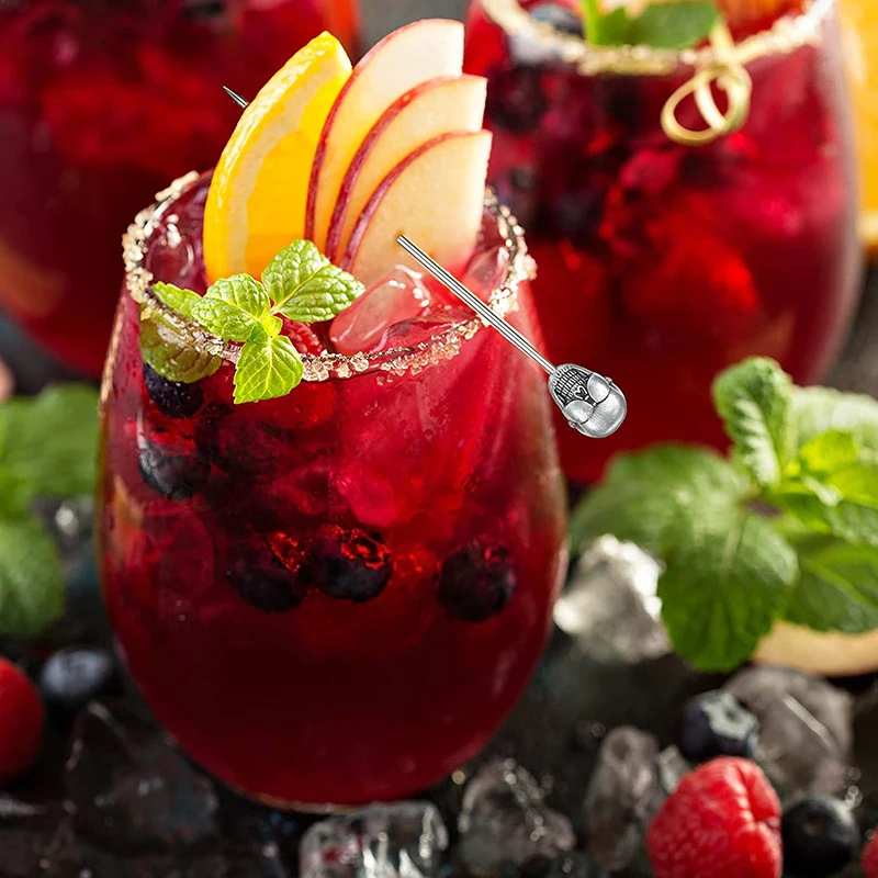 Skull Cocktail Picks Martini Picks Reusable Olive Garnish Skewer Fruit Toothpicks 12 pack cocktail skewers,disposable bamboo skewers,disposable skewers