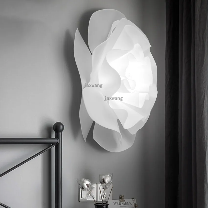 Nordic LED Beside Bedroom PVC Wall Lamps Modern Flower Wall Light Sconces Creative Girl Wall Lamp Living Room Light Fixtures