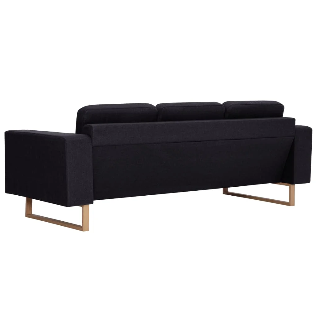 VidaXL Juego de sofas 2 piezas tela negro| |