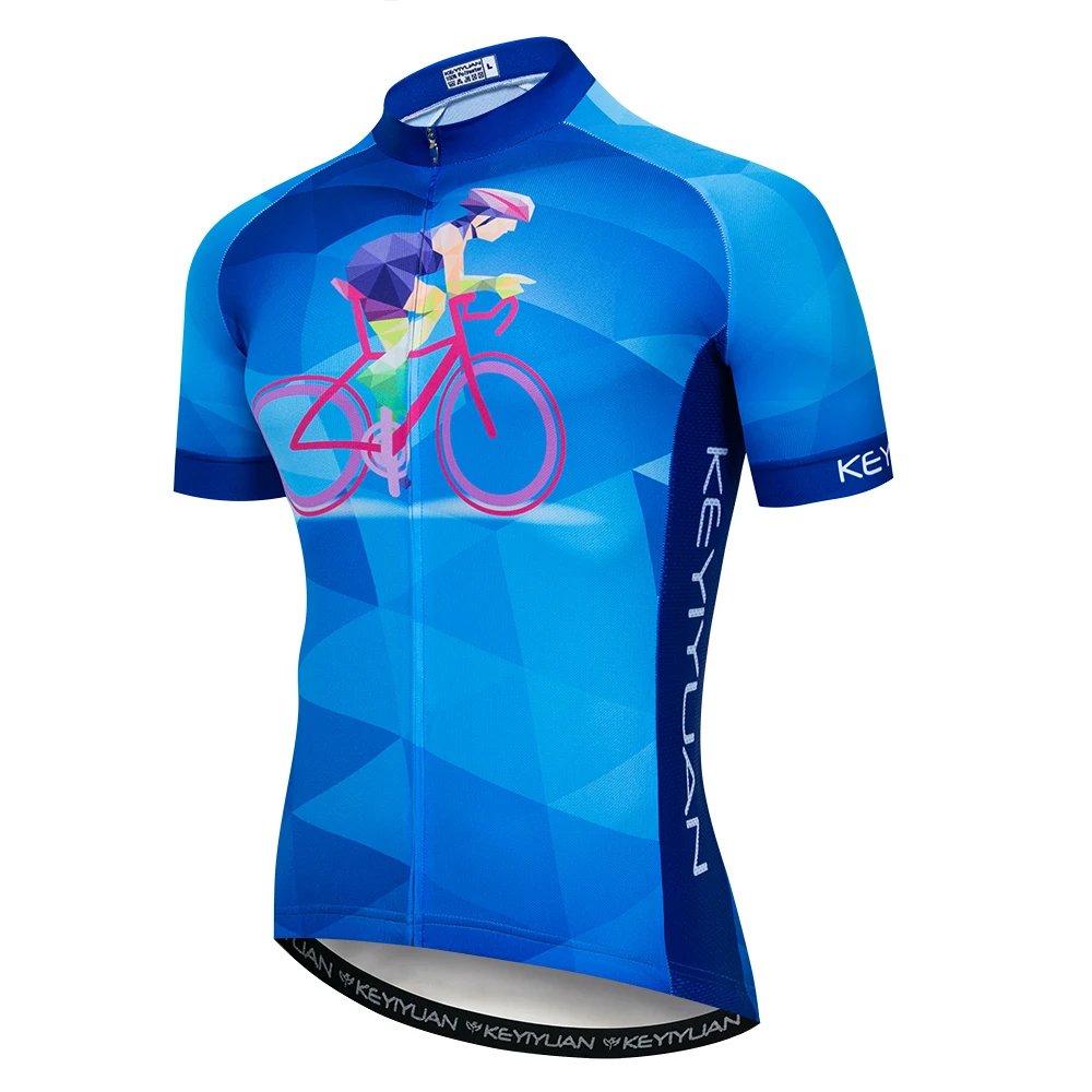 

KEYIYUAN New 2023 Men's Summer Short Sleeve Cycling Jersey Road MTB Bike Shirt Outdoor Bicycle Clothing Tops Maillot Velo Homme