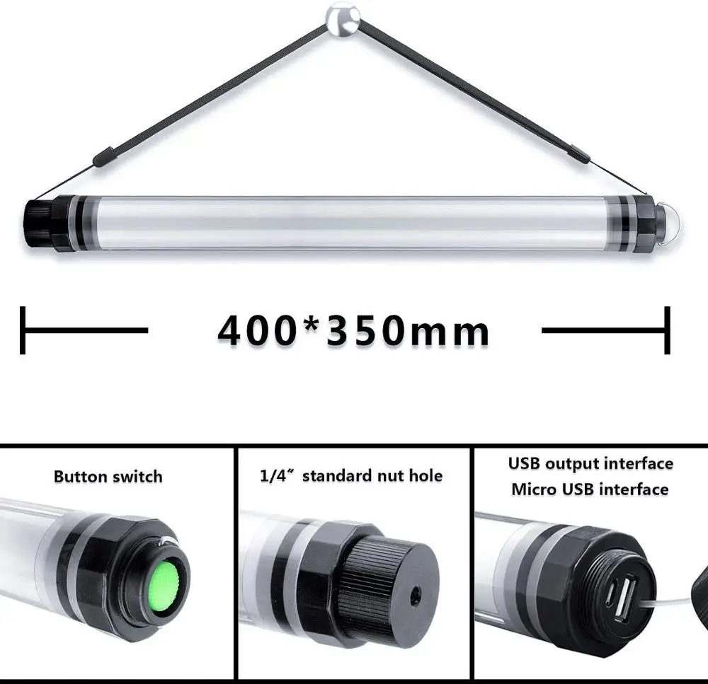  RGB LED Video Light Wand Photography Portable Handheld Light12 Lighting ModeStepless Dimming7 Color - 4000265330420
