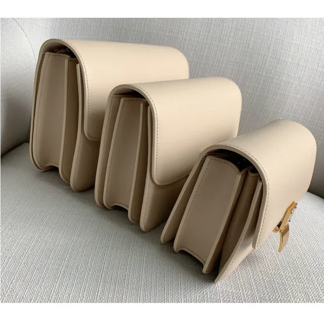 High Quality New Upgraded Version of Double Spring Classic Genuine Leather Box Tofu Bag Shoulder Messenger Stewardess Bag 6