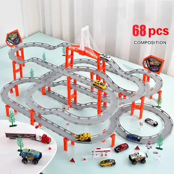 

Multi-Track Rail Car Electronic Racing Car track Kids Toy Childrens Game Boys Xmas Gift Rail Building Block Educational toys