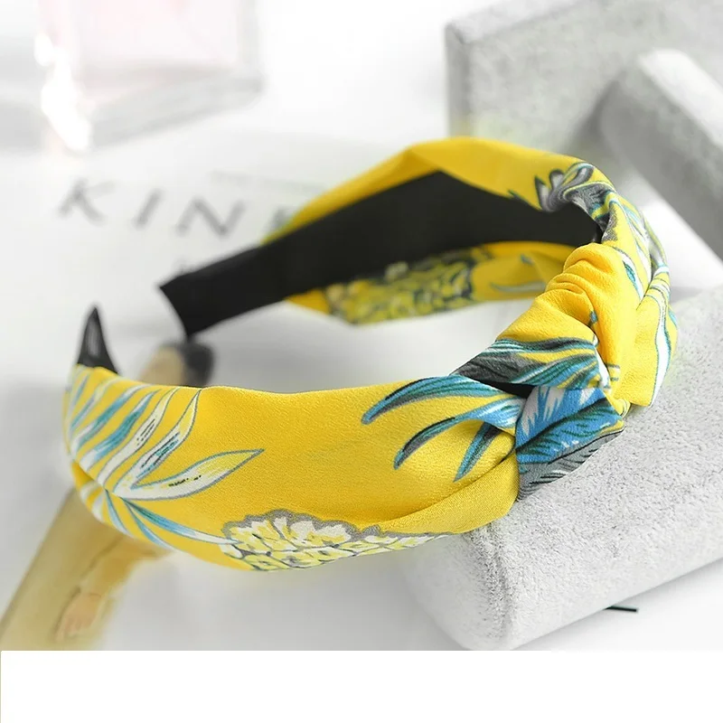 bridal hair clip Girls New Flower Head Bands For Women Print Hair Hoop Knot Hairband Hair Accessories for Girls High Quality Accessory Headwrap head scarves for women Hair Accessories