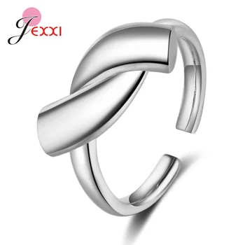 

Free Shipping Hot Sale 925 Sterling Silver Particular Cute Twisted Design Silver Golden Open Ring For Women Men Lovers Proposal