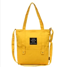 Оригинальная тканевая женская сумка на одно плечо с декоративным ремешком, простая, с надписями, с внешним карманом, в Корейском стиле, Повседневная