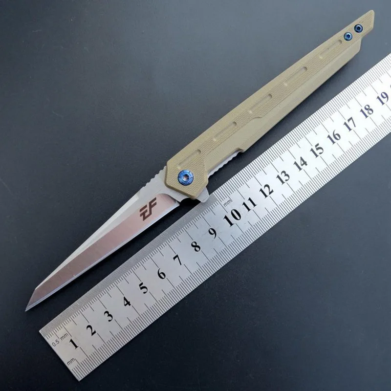 Eafengrow EF1101 G10 Ручка D-2 лезвие Кемпинг Рыбалка Охота Открытый выживания карманный фруктовый EDC Инструмент Универсальный складной нож - Цвет: Темный хаки