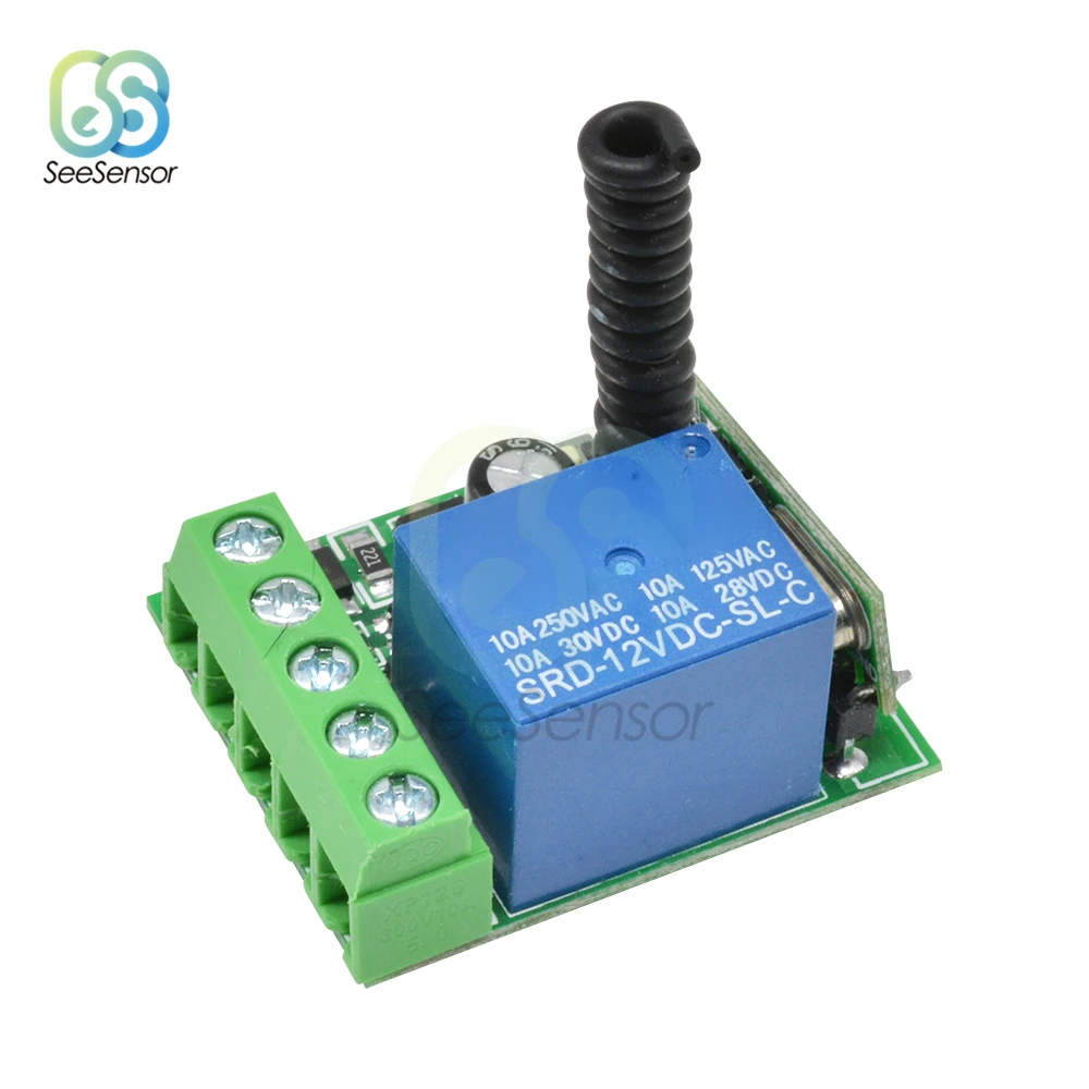 Smart DC12V 1+1CH Channel 315MHz Wireless Remote Control Relay Module 1500ft ANT 
