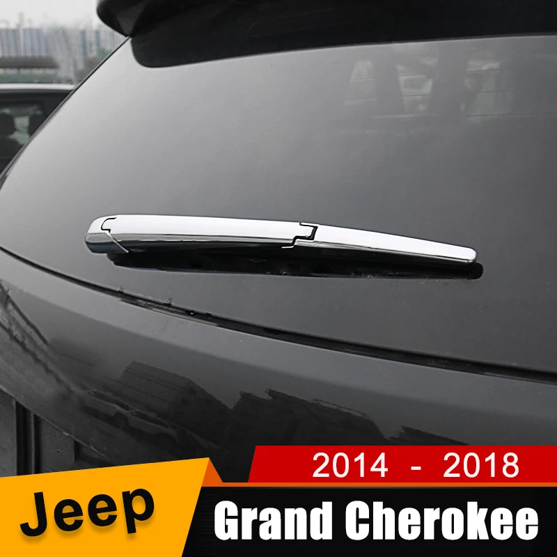 

ABS Chrome Rear Trunk Window Wiper Arm Blade Cover Trim Overlay Nozzle Garnish for Jeep Grand Cherokee 2014 2015 2016 2017 2018