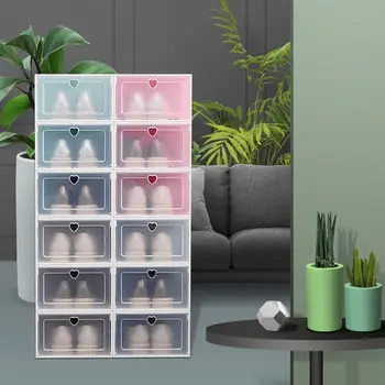 

6PC/Set Home Shoes Storage Box Sports Shoes Flip Flop Organizer Multifunction High Heels Collect Bathroom Doorway Container Case