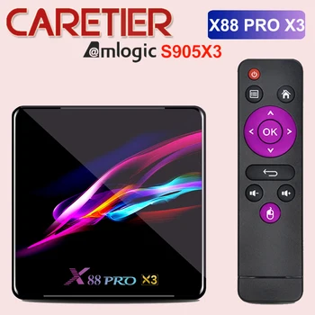 

X88 PRO X3 Smart X88PRO TV Box Android 9.0 Amlogic S905X3 Set top Box 4GB RAM 128G/64G/32G ROM 8K Media 20pcs