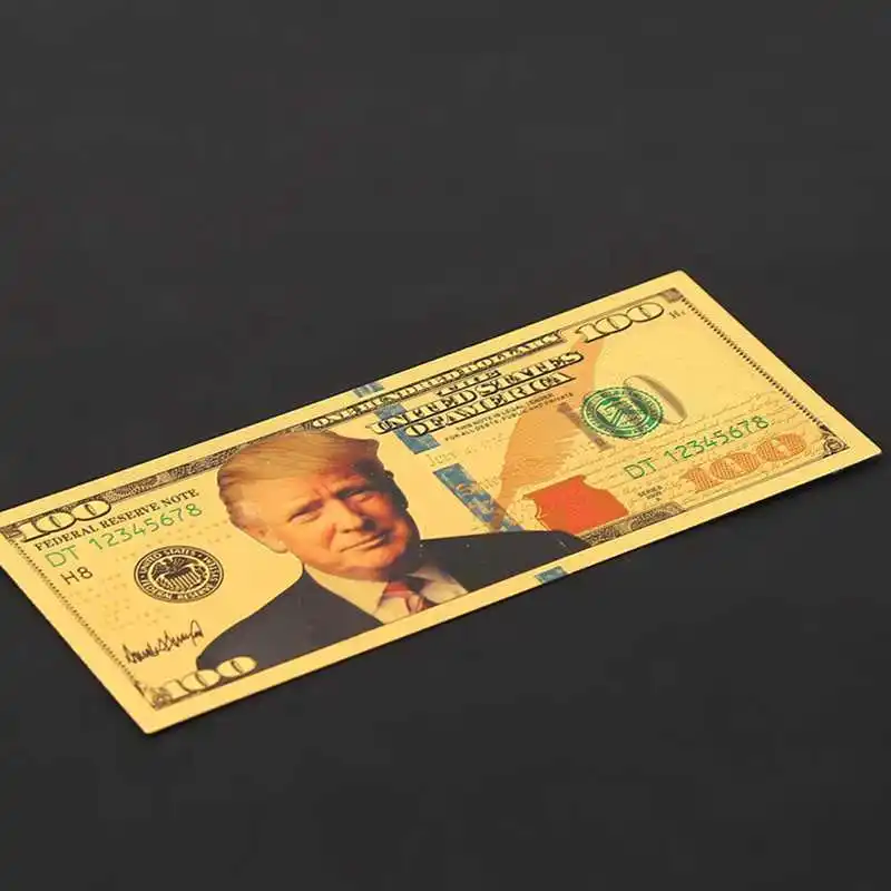 10Pcs President Donald Trump Colorized $100 Dollar Bill Gold Foil Banknote US