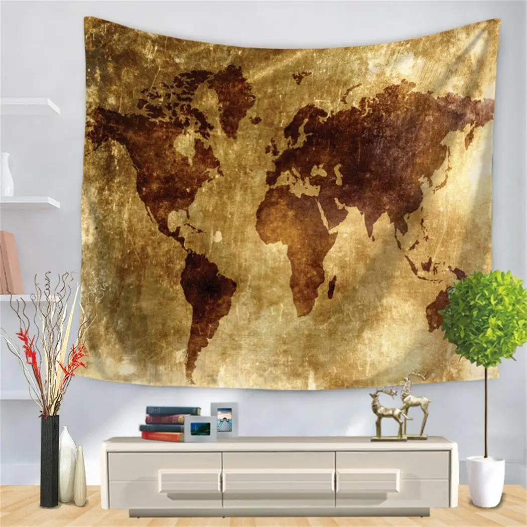World Map Painting Wall Hanging Tapestry 1-16 Beach As picture Towel Multi Printed Functional Blanket - Цвет: tapestry 15