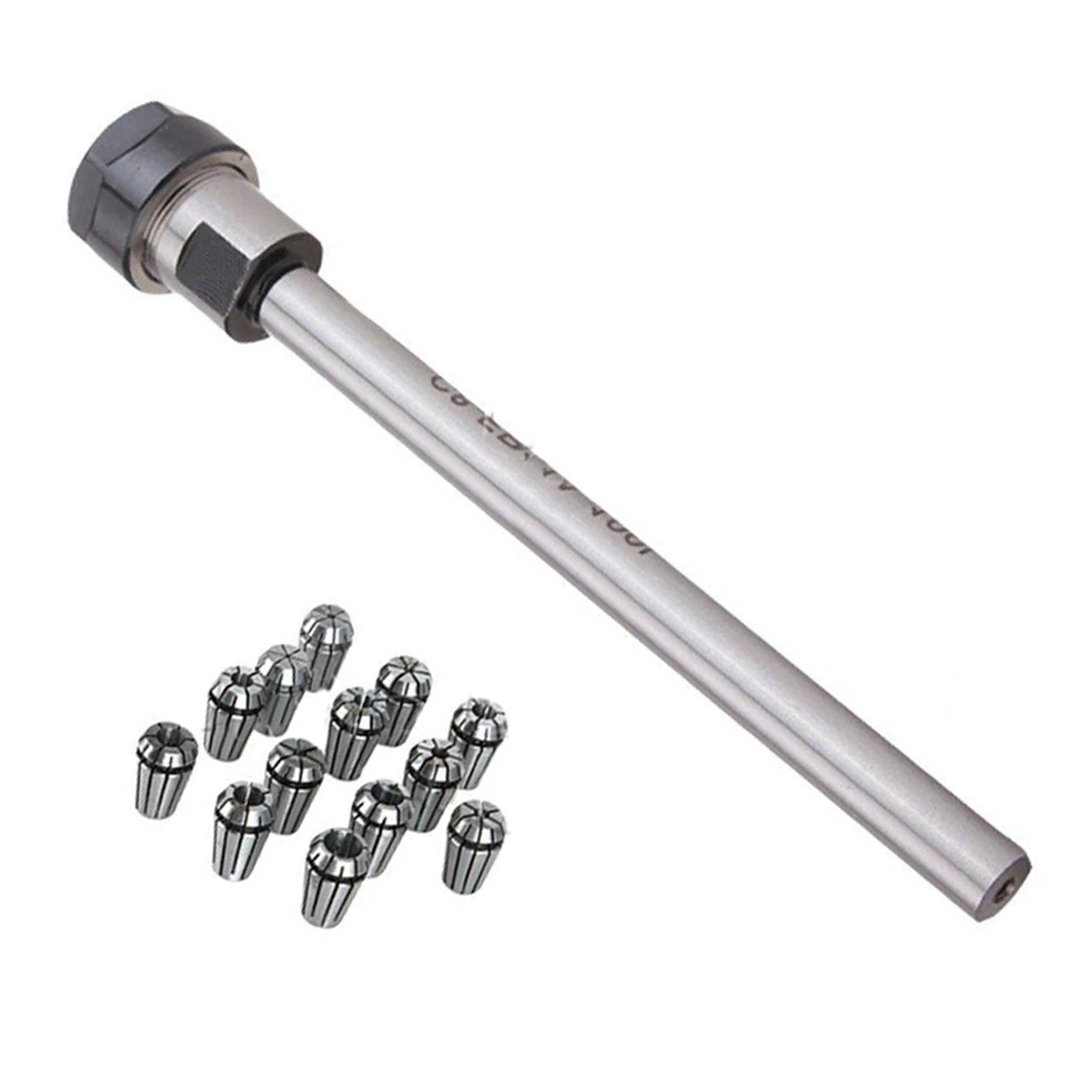 14 Pieces Straight Chuck Spring Collect Clamp C10-ER11A-100L for CNC Drilling