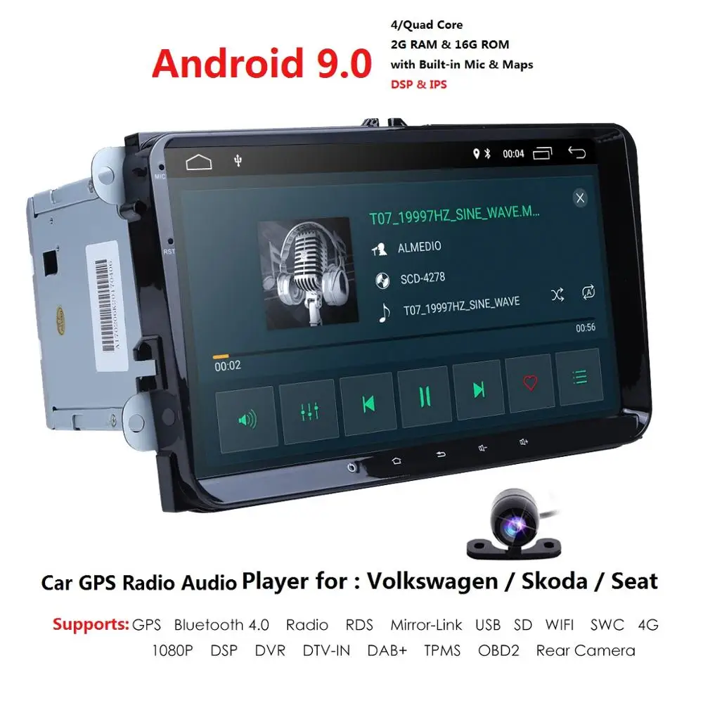 Android8.1 Радио 2 ГБ автомобильный dvd для volkswagenVW гольф поло Passat Tiguan 4G модем для автомобиля skoda octavia радио для passat b5 МЖК BT