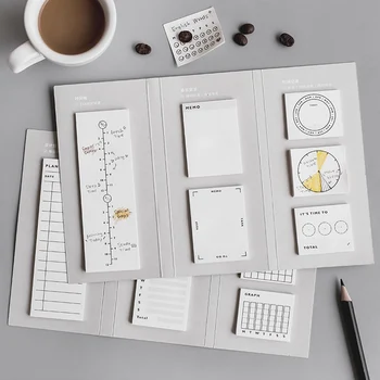 

High Quality Creative Study&Work Plan Kraft Paper Sticky Notes Post Memo Pad Kawaii Stationery Office Accessory School Supplies