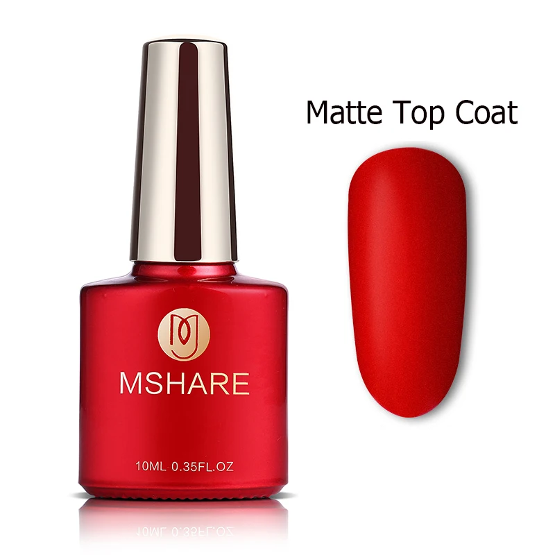 Matt top coat MSHARE, Базовое покрытие для ногтей, без протирания, верхнее покрытие, гель, УФ светодиодный, Гель-лак, Набор лаков для ногтей, супер яркий, Очищающий Топ, гель - Цвет: Matt top coat