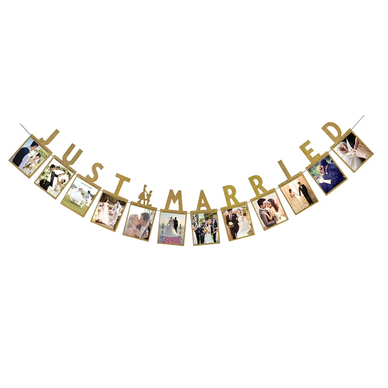 Just Married DIY Свадебные украшения мы помолвлены я люблю вас фото обрамление - Цвет: Just Married