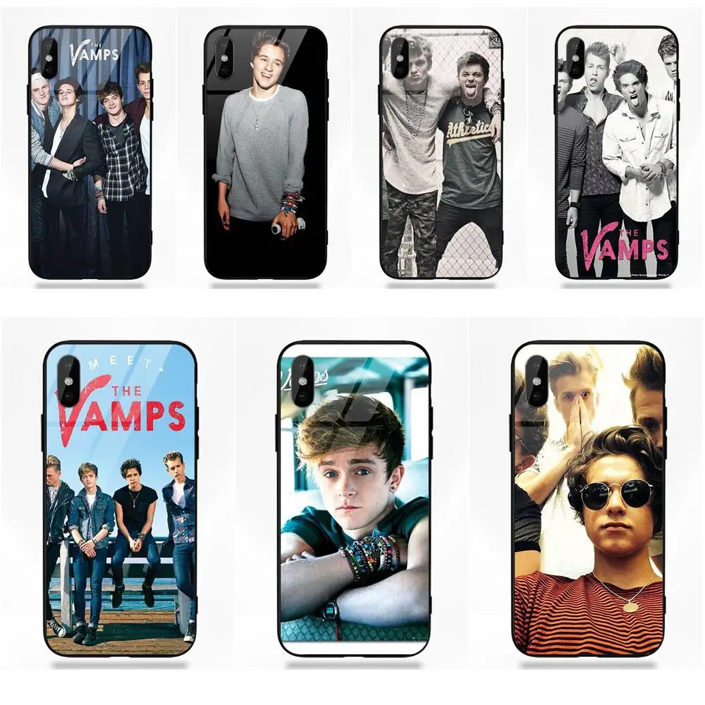 The Vamps For Apple iPhone 5 5C 5S SE 6 6S 7 8 Plus X XS Max XR Silicone TPU Frame Tempered Glass Pattern Pink | Мобильные телефоны
