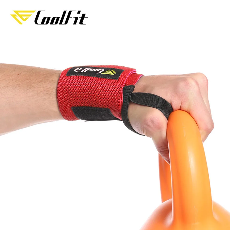 CoolFit трифтинг для тяжелой атлетики с петлей большого пальца эластичные ремни