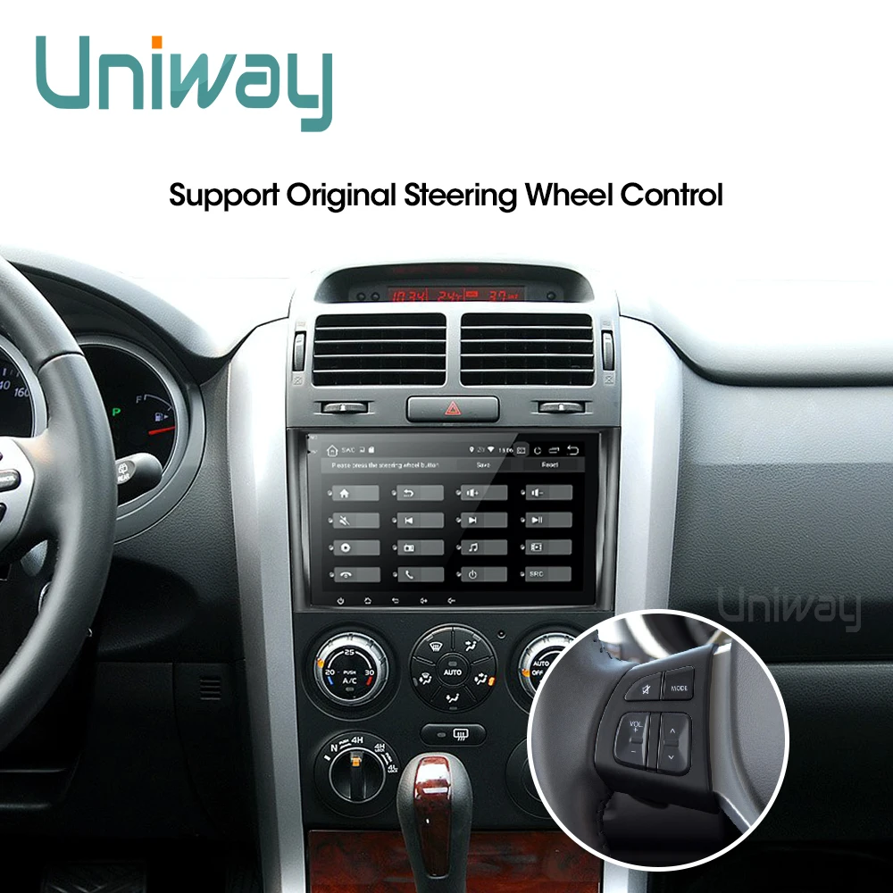 Uniway AWTL8071 2G+ 32G android 9,0 автомобильный dvd для suzuki grand 2006-2011 vitara мультимедийный автомобильный Радио Стерео gps с рулевым колесом
