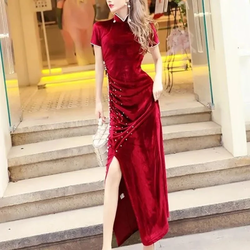 midi cheongsam dress