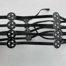 DC12V 20 шт./компл. 26 мм PCBA(3 светодиода) WS2818 адресуемых пикселей светильник; 0,72 Вт; из водонепроницаемого материала; со всеми черный провод; высота каблука 10 см провода интервал