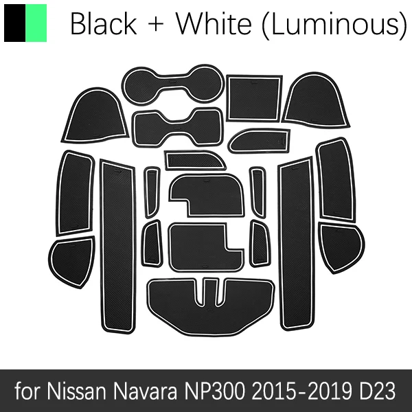 Противоскользящий резиновый подстаканник для Nissan Navara NP300 D23 аксессуары Автомобильные наклейки NP 300 - Название цвета: White Luminous