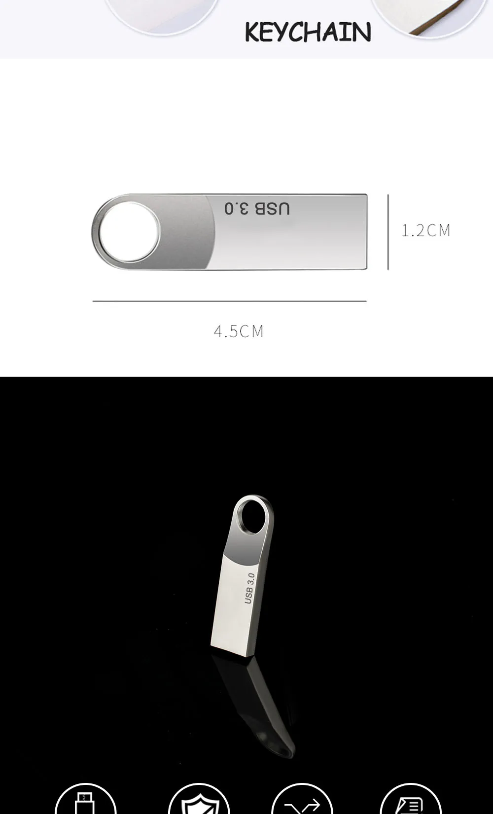 10PCS High Speed USB 3,0 Flash Laufwerke 8GB 16GB Metall Memory Stick Pen Drive 32GB 64GB 128GB Memoria USB Sticks – Detail 3