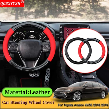 

Car Styling Carbon Fiber Leather Car Steering Wheel Cover Car Steering-wheel Hubs Accessories For Toyota Avalon XX50 2018 2019
