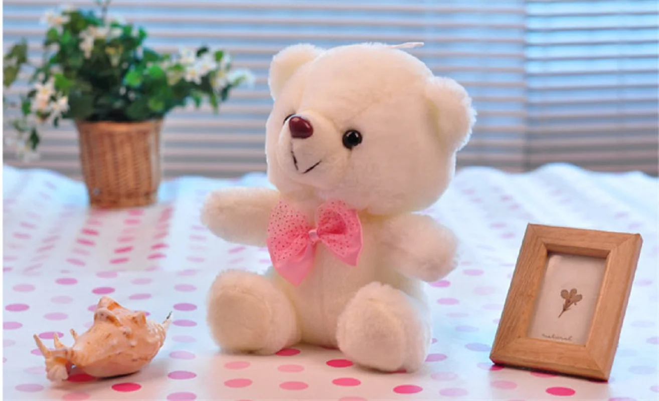 Plush Toy 22CM Colorful Glowing Luminous Stuffed Bear Christmas Gift for Kids