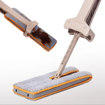 

Double Sided Flat Mop Household Floor Cleaning Tool Hand-free Wash Telescopic Comfortable Handle Mop for Bathroom Kitchen