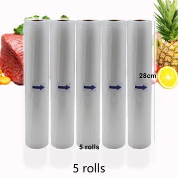 

DropshippingBPA FREE 5 Rolls/Lot Kitchen Food Vacuum Bag Storage Bags for Vacuum Sealer Food Keep Packing 12+15+20+25+28cm*500cm