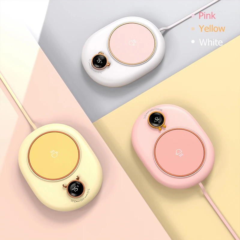 Mug Warmer Mini Cup Heater Desktop Heating Coaster for Coffee Milk Tea 3 Temperatures Adjustable Cup Warming Pad Christmas Gift