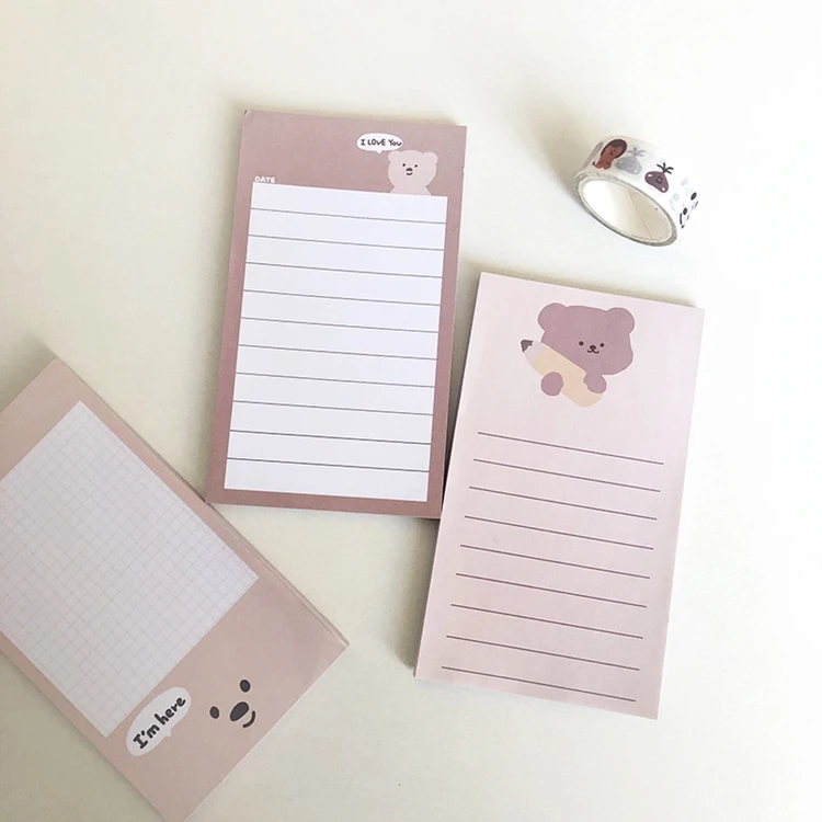 50 листов милый корейский Медведь memo pad Kawaii канцелярские N Times Липкие заметки портативный Блокнот Школьные офисные поставки Papeleria