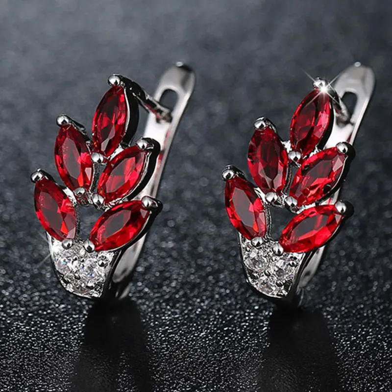 Pendientes de tuerca inusuales para mujer, joyería coreana, regalo de San Valentín, bisutería de Color rojo y plateado, pendientes de precio de fábrica, 1 par