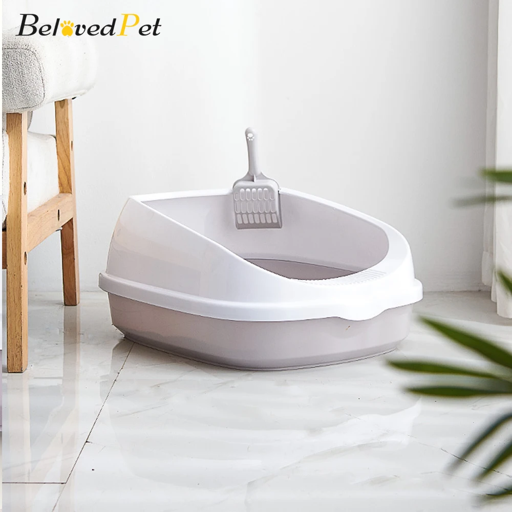 BelovedPet Pet Cat Semi-enclosed High Fence Detachable Litter Box(Add Cat Litter Shovel) Pet Toilet Cat Tray with Scoop Kitten BelovedPet Pet Cat Semi-enclosed High Fence Detachable Litter Box(Add Cat Litter Shovel) Pet Toilet Cat Tray with Scoop Kitten