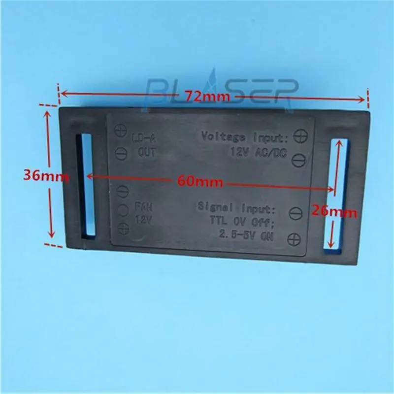 초점 녹색 레이저 다이오드 모듈, 선풍기 냉각, TTL0-20KHz 포함, 520nm, 100mW, DC12V