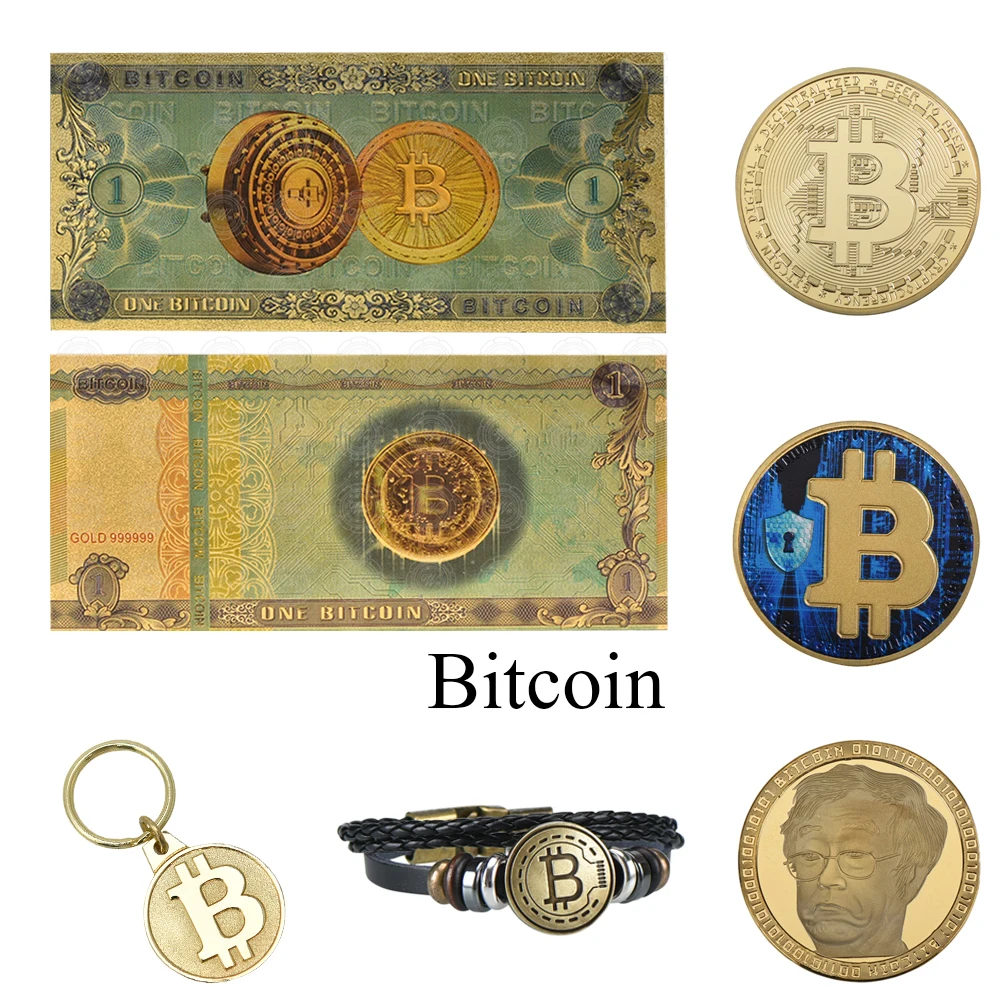 

Wholesale One Bitcoin Gold Banknotes with Bit Coin Fake Money Paper BTC Gift Item for Banknote Collector Dropshipping