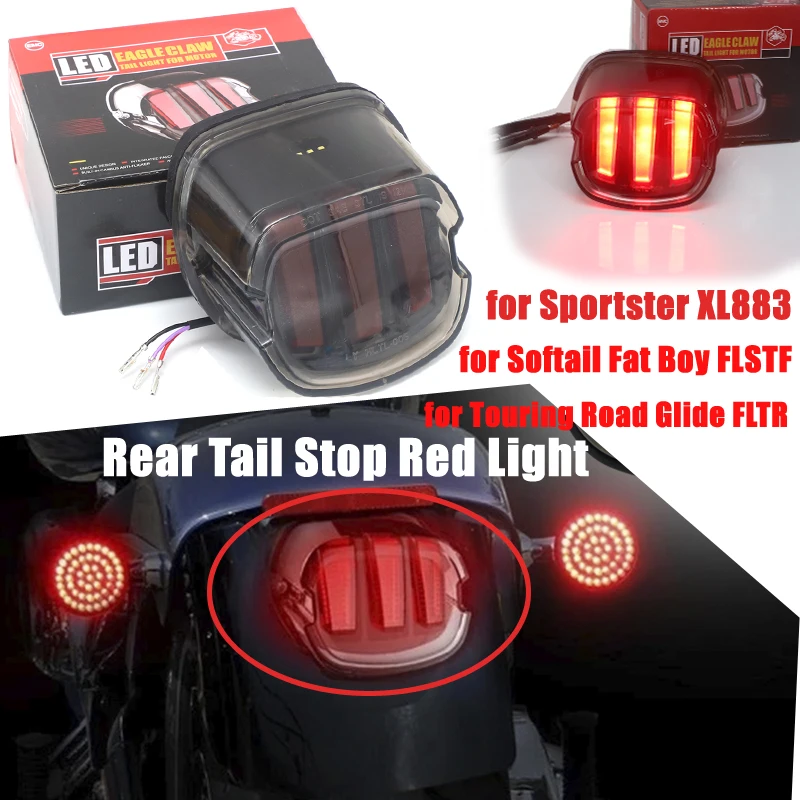 

Motorcycle Tail Light Eagle Claw led tail light Motorcycle rear license plate lamp brake lamp for Touring Sportster XL883