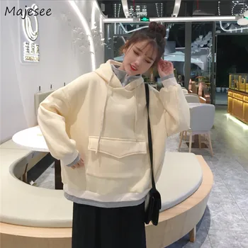 

Hoodies Women Sweatshirt Solid Harajuku Clothes Plus Size Fashions Womens Long Sleeve Tops Thicker Warm Females Casual Kawaii