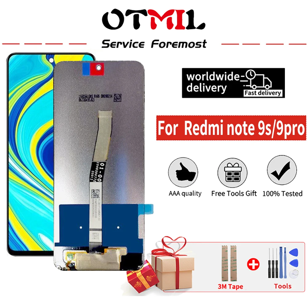 

6.67 inch Lcd Display For Xiaomi Redmi Note 9 Pro LCD Touch Screen Digitizer Assembly For xiaomi Redmi Note 9S LCD screen