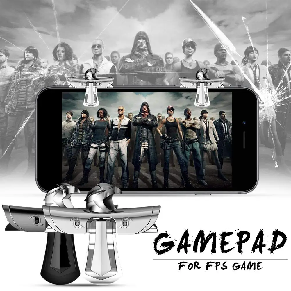 

2020 New Creative Phone Joystick L1 R1 Control Shooter Trigger Fire Button Pubg Controller Mobile Gamepad