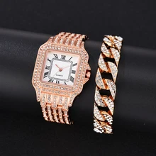 Relojes de lujo con diamantes de imitación para mujer, pulsera de oro rosa, 2022