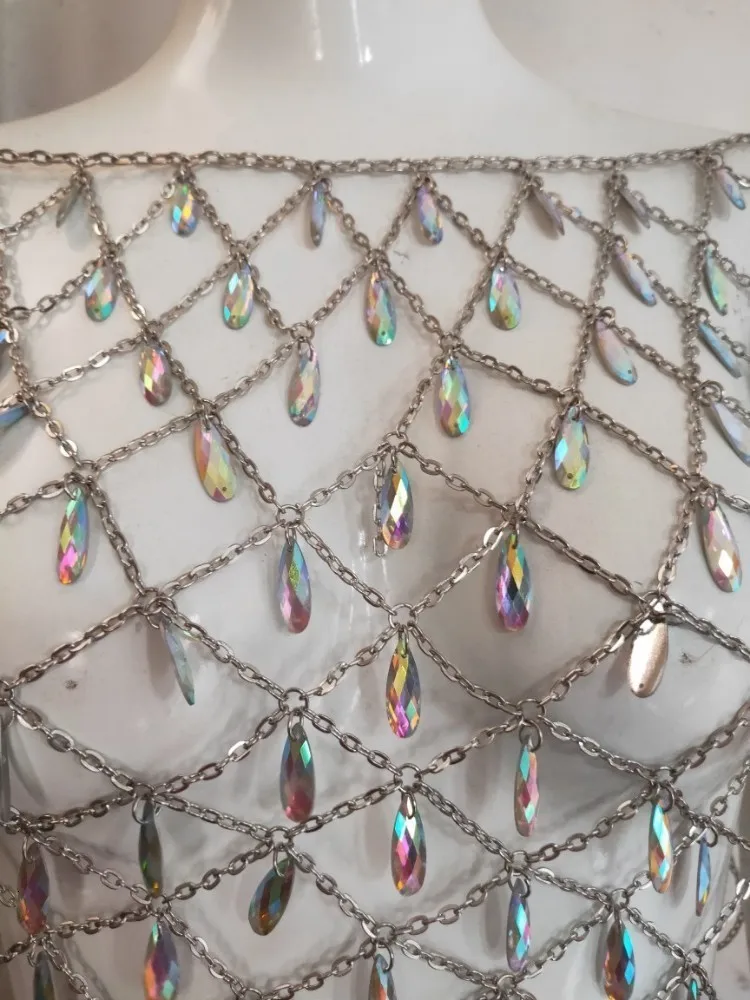 Сексуальная блестящая металлическая цепочка на тело, юбка с драгоценными камнями и блестками для женщин, сумасшедшие летние пляжные открытые вечерние мини-юбки с кристаллами для ночного клуба