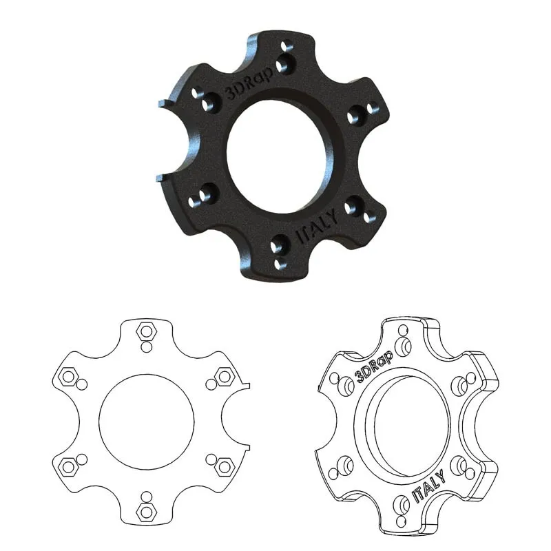 Custom Wheel Adapter / Mozzo / Hub + Buttons [Thrustmaster T300 / Tx] (Pc, Ps4, Ps5, Xbox) – 3Drap Sim Racing Equipment