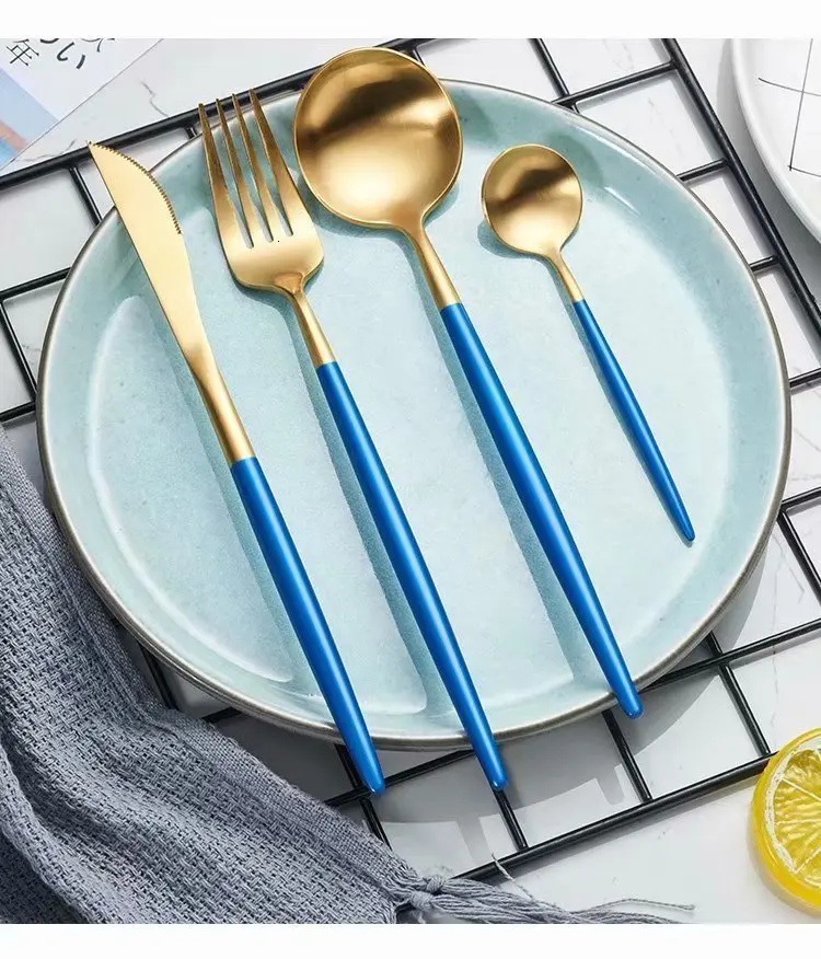 Spklifey стальной столовый набор для кухни золотые столовые приборы из нержавеющей стали набор из нержавеющей стали западные столовые приборы