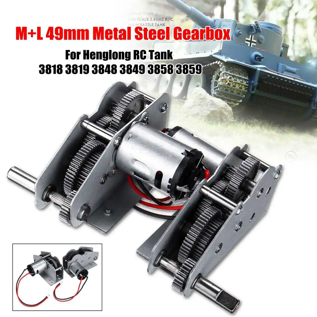

Hot Sales for Henglong 3818 3819 3848 3849 3858 3859 3868 1/16 RC tank 380/390motors/steel gears set/steel with 380 motor