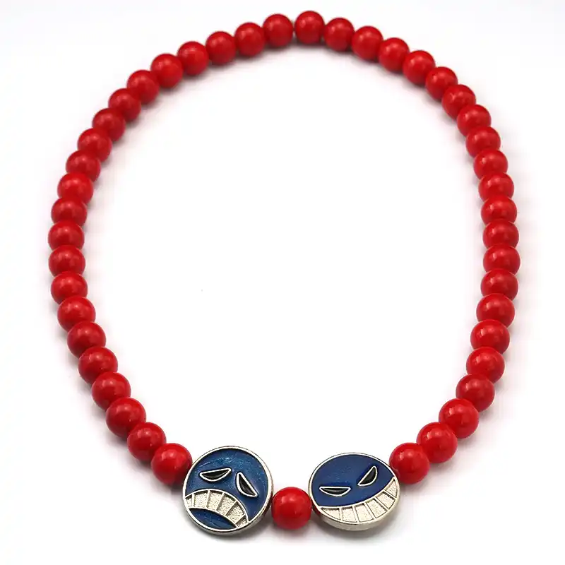 アニメワンピースポートガス D エース赤ビーズネックレス白ひげペンダントネックレスコスプレ小道具チャームジュエリーボックス Fashion Necklace Necklace Fashionred Bead Necklace Aliexpress