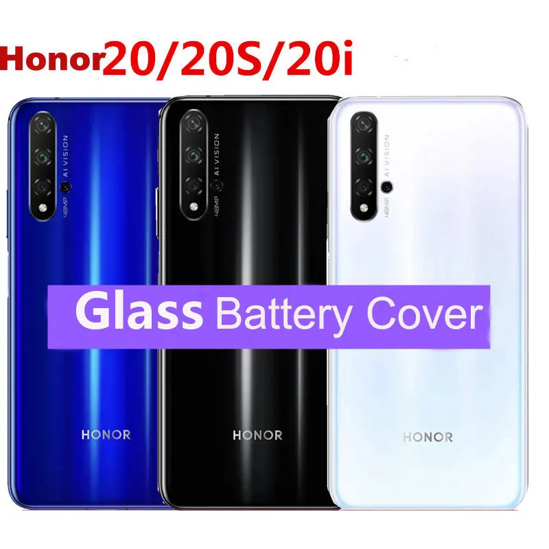 Стеклянная задняя крышка для Huawei Honor 20 батарейного отсека задний стеклянный
